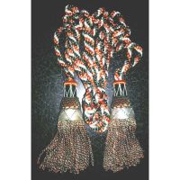 Green, White & Orange Silk Bagpipe Cords
